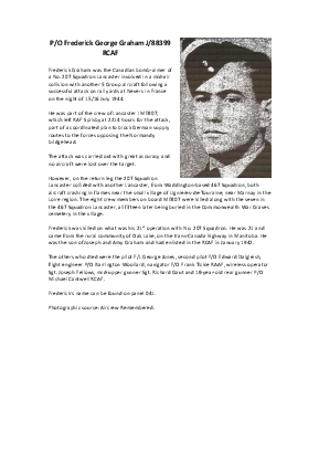 A preview of a PDF biography for Graham, Frederick George